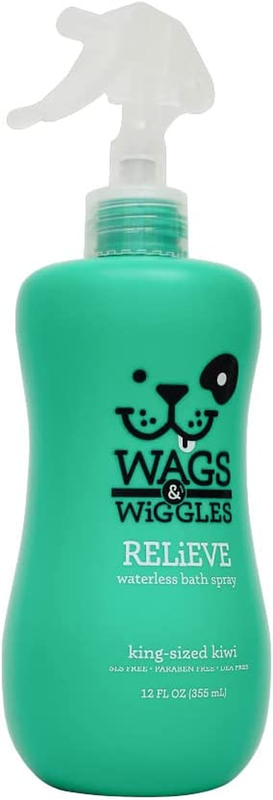 Wags & Wiggles Relieve Anti-Itch Spray for Dogs | Waterless Dry Shampoo for Dogs