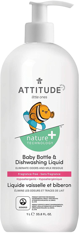 Baby Bottle and Dishwashing Liquid, EWG Verified, No Added Dyes or Fragrances, T
