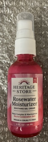 Heritage Store Rosewater Moisturizer Gel Cream w/Rose Complex & Niacinamide 2 oz