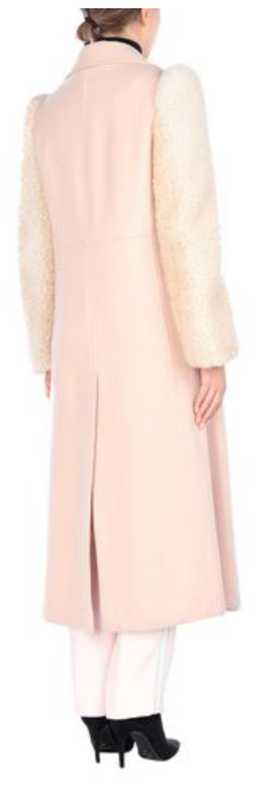 Pre-owned Chloé Women's Pink Lambskin Shearling Long Coat Jacket Parka 34