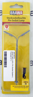 HO Scale Double-Arm LED Street Light (Pin Socket) - BRAWA #84016