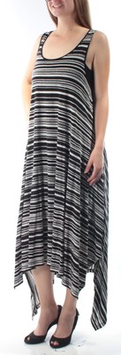 

DKNY Womens Black W/slip Striped Maxi Shift Dress без рукавов с круглым вырезом Размер, Черный