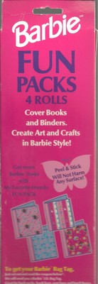 Vintage 1999 Barbie Peel n' Stick Book Covers - Pack of 4