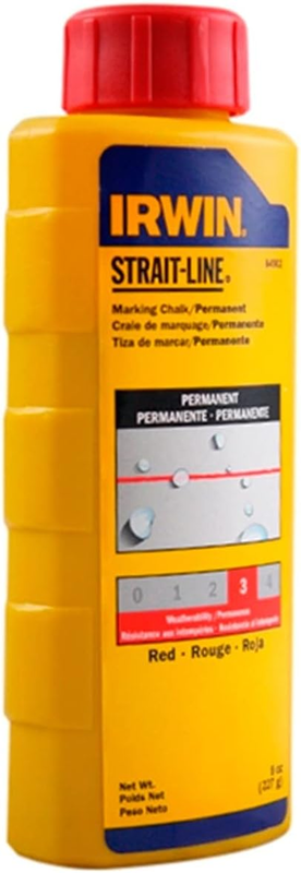 Tools STRAIT-LINE 64902 Permanent Marking Chalk, 8-Ounce, Red (64902)