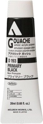 Acryla Gouache Artists Acrylic Polymer Emulsion, 20Ml Primary Black (D193)