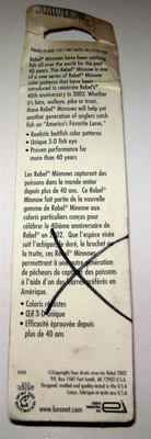 RARE VINTAGE REBEL MINNOW LURE 40TH ANNIVERSARY HOLOGRAPHIC 4 AND 1/2 INCH