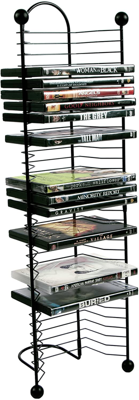32 Dvd Bluray Games Films Tower Stand Organizer Rack Shelf Holder Storage Med...