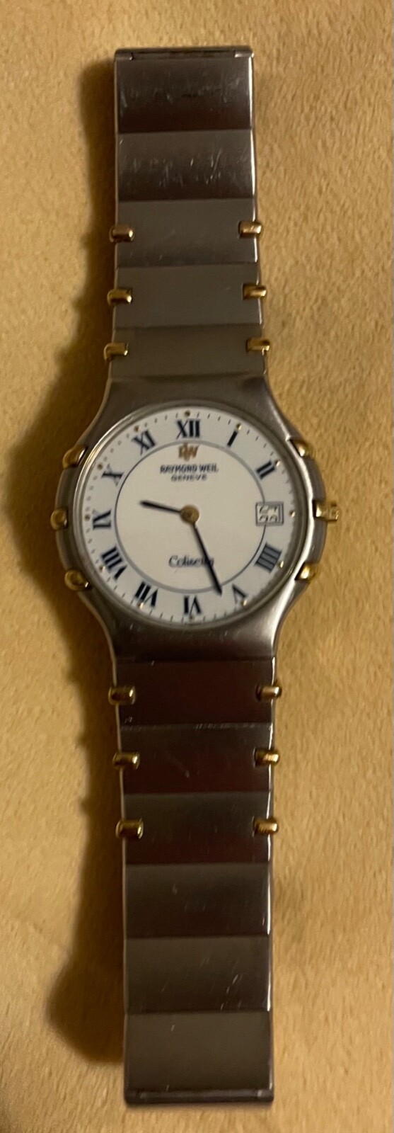 RAYMOND WEIL GENEVE COLISEUM 8486 22K GOLD FILLED QUARTZ