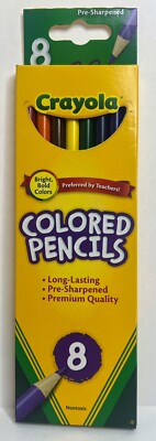 Crayola 8 Count Colored Pencils, Assorted Full Length, Pre-Sharpened