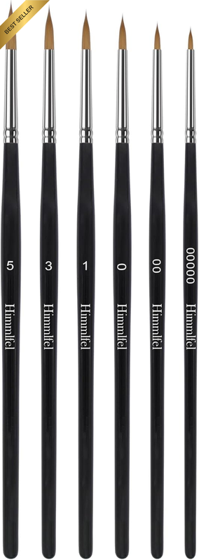 Premium Miniature Paint Brushes,6 Pcs Fine Detail Paintbrush for Watercolour Acr