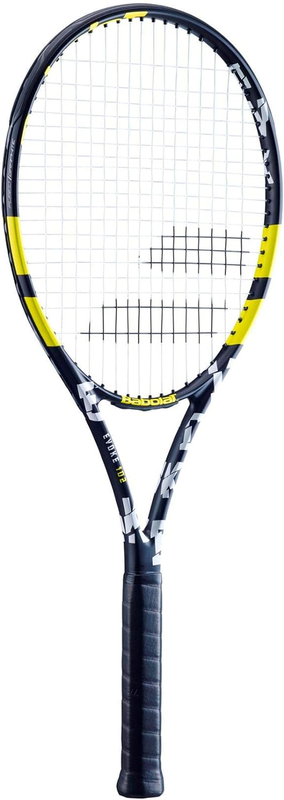 Evoke 105 Strung Tennis Racquet, Black/Yellow (4 1/4" Grip)