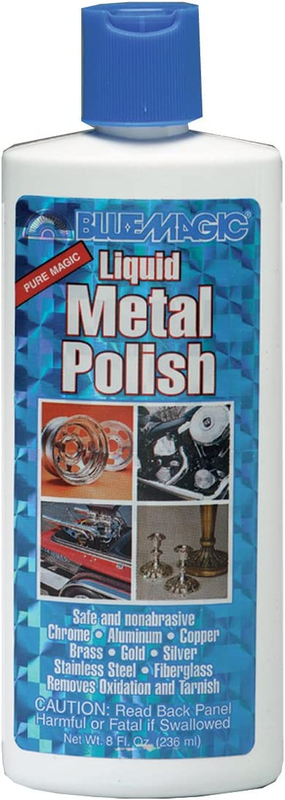 Blue Magic 200 Liquid Metal Polish Aluminum Gold Removes Oxidation Tarnish 8 Oz