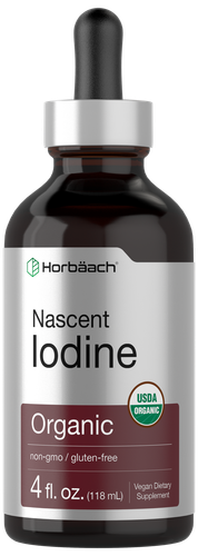 Органические жидкие капли с йодом Nascent | 4 жидких унции | Веганские | без ГМО | от Carlyle