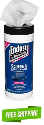 Endust for Electronics; Screen & Surface Cleaning Wipes,  Plasma Wipes, 70 Wipes