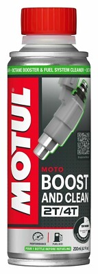 MOTUL Boost and Clean Moto 2t/4t carburante pulitore sistema 200ml MOTO SCOOTER