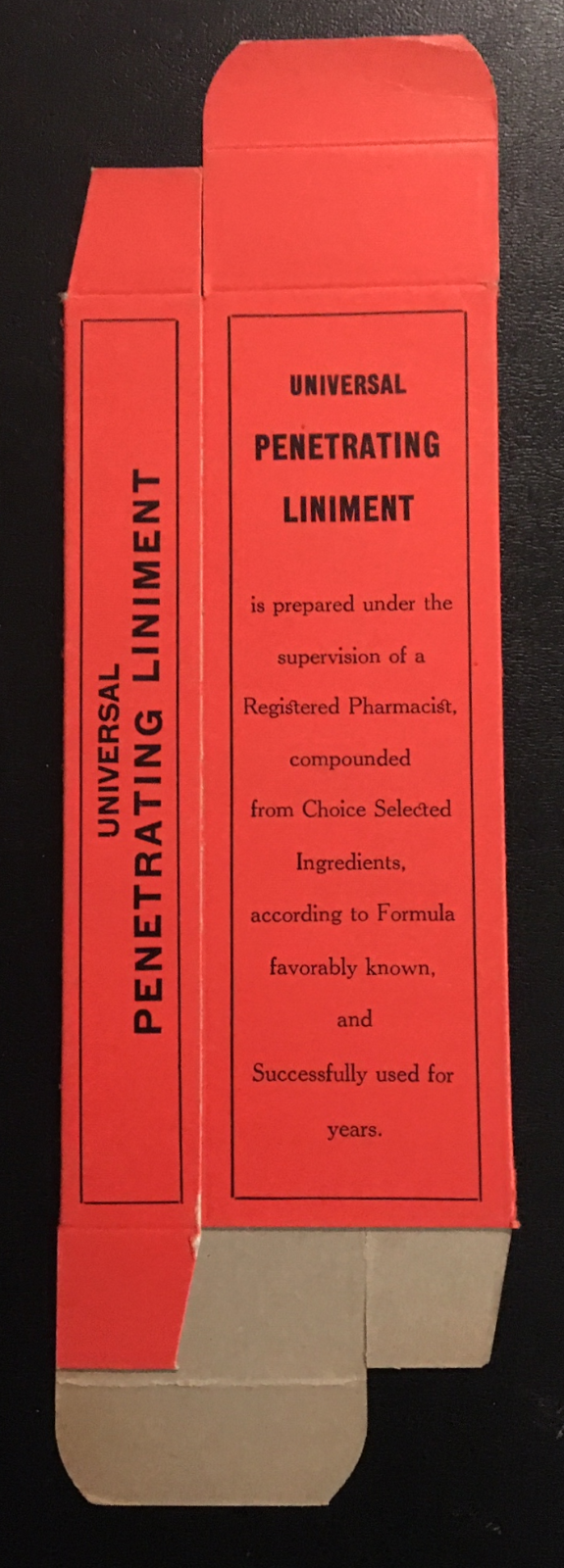 1930's or Earlier Universal Penetrating Liniment Box Unused “ONLY ONE”