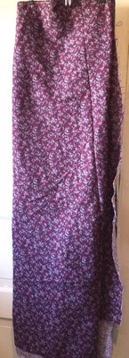 Vintage Fabric Purple Burgundy with dark green Floral pattern 2 yds x 44