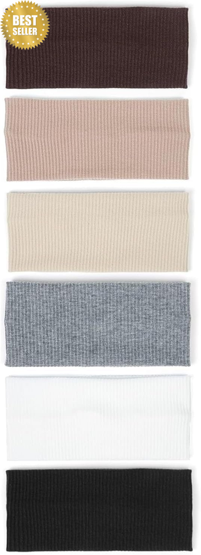 Headbands for Women Wide Non Slip Boho Head Bands Soft Elastic Thick Hairbands F