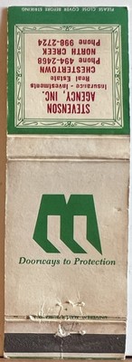 Stevenson Agency Chestertown & North Creek NY New York Vintage Matchbook Cover