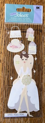 RARE JOLEES Bridal Shower BRIDE to Be Love Wedding Gift Fiancée Ring 3D Stickers
