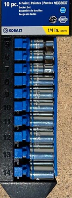 Kobalt 10 Pc 6-Point 1/4'' Drive Metric Socket Set 0338637