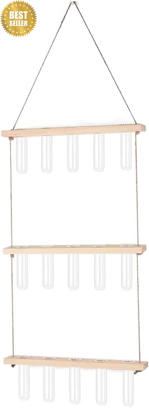 Wall Mounted Hydroponic Test Tube Vase 15 Tube Hanging Propagation Station Solid
