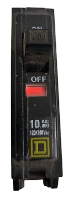 SQUARE D QO QOB120 1 Pole 20 Amp Circuit Breaker New Open Box