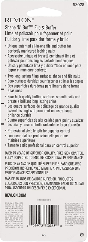 Shape 'N' Buff Nail Buffer Block, All-in-One Manicure Tool for Shaping & Shining