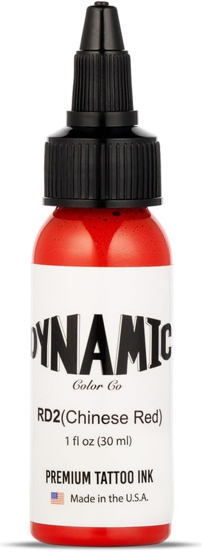 Dynamic Color RD2 Chinese Red Tattoo Ink, Made in USA since 1990, 1 Oz