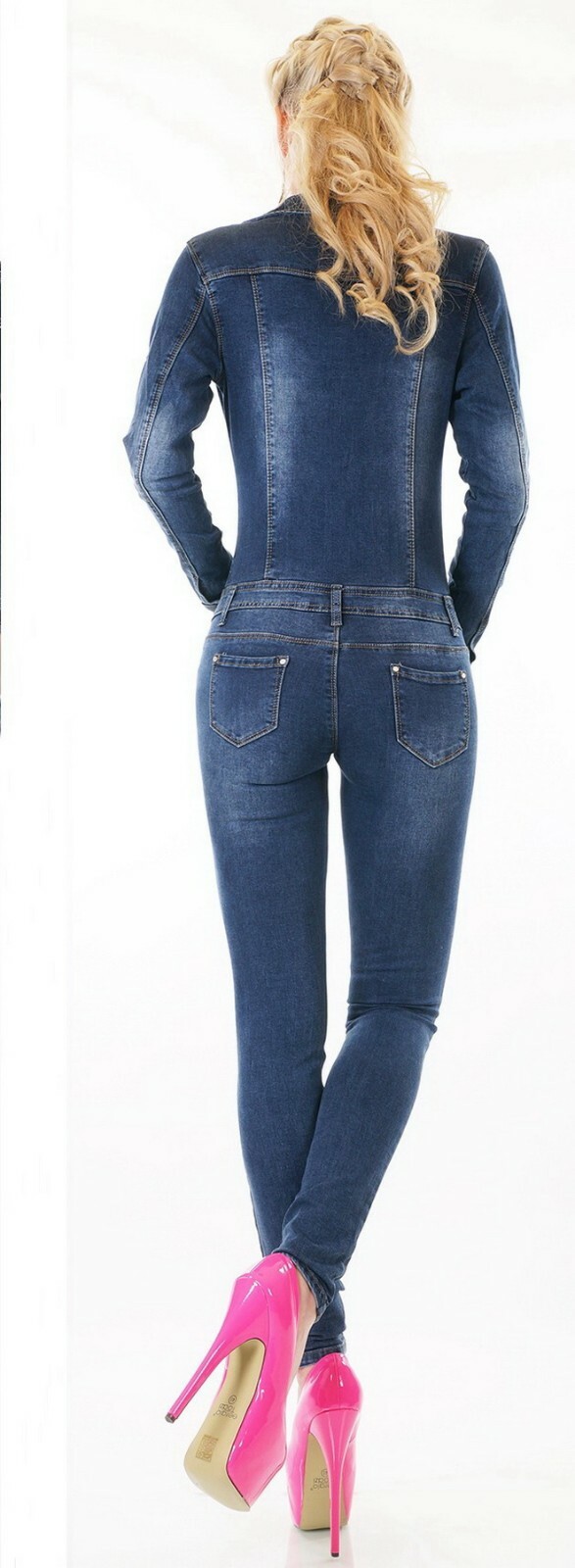 Nina Carter S511 Korte tuinbroek voor dames, jeans, boyfriend-denim