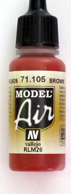 Vallejo Model Air Paint: 17ml  71105 Brown