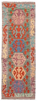 Vintage Hand Woven Turkish Carpet 2'1'' x 6'0'' Traditional Wool Kilim Rug