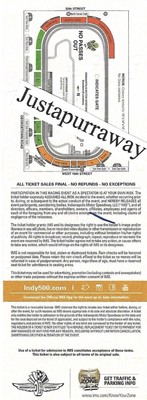 2014 Indianapolis Indy 500 Full Ticket