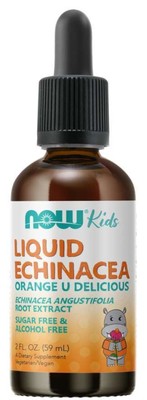 Now Foods Kids Liquid Эхинацея Апельсин 2 унции жидкости