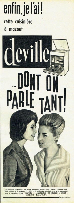 PublicitÃ© Advertising 420  1963  CuisiniÃ¨Re Deville   SynthÃ©Sia  Bruleur Somy
