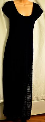 women's APT. 9 long navy dress size X SMALL stretch SHEER WITH short underdress