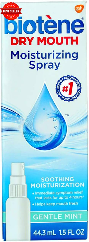 Biotene Gentle Mint Moisturizing Mouth Spray, Sugar-Free, for Dry Mouth and Fres