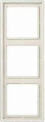 Cadre Jung LS983W LS 990 - 3 positions, monté encastré, PVC, blanc