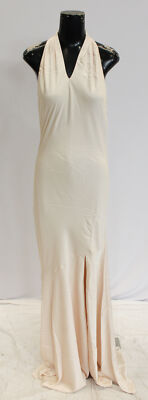 Birdy Grey Women's Stephanie  Matte Satin Dress AP2 Champagne Medium NWT