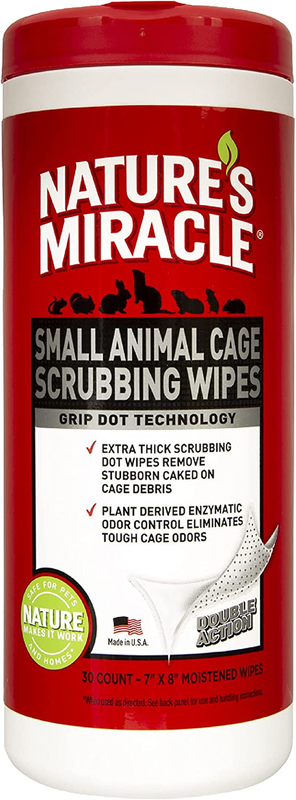 Nature'S Miracle Small Animal Cage Scrubbing Wipes, Extra Thick, 30 Count (Pack