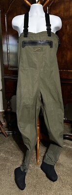 Cabela's Hunting DRY-PLUS Breathable Chest Waders Mens Sz MS Stocking Foot Green