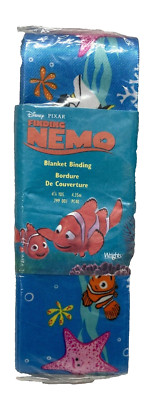 Wrights Satin Blanket Single Fold Binding 4 3/4 Yds Blue Finding Nemo #001