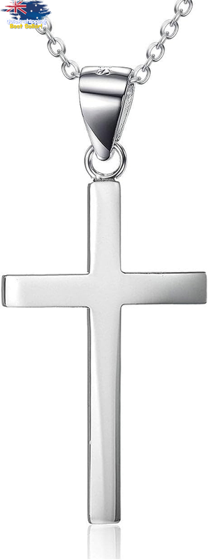925 Sterling Silver Cross Necklace Pendant Christian Jewelry Gift for Men Women