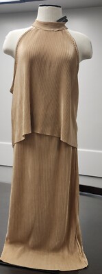 Women's / Ladies 2 Piece Skirt Tan Beige Set Size XL by Say Anything