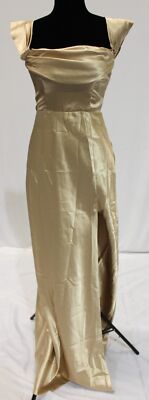 Birdy Grey Women's Main Shiny Satin Bridesmaids Dress EJ1 Gold Small EJ1 