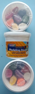 Lot Of 3 New Creativity Street 4095 Modeling Dough 4oz 8/Pkg 2lb Assorted Colors