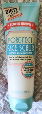 Dirty Works Menthol Pore-Fect Face Scrub Pomegranate Raspberry Extract 4.2 oz