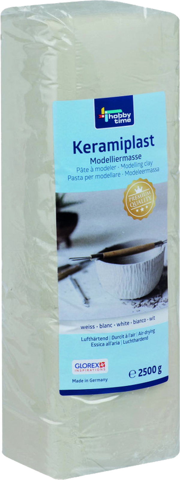 Keramiplast Modelliermasse weiß 2,5kg tonartige Modelliermasse kreativ Gestalten