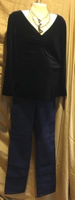 Maternity Black Velvet Top