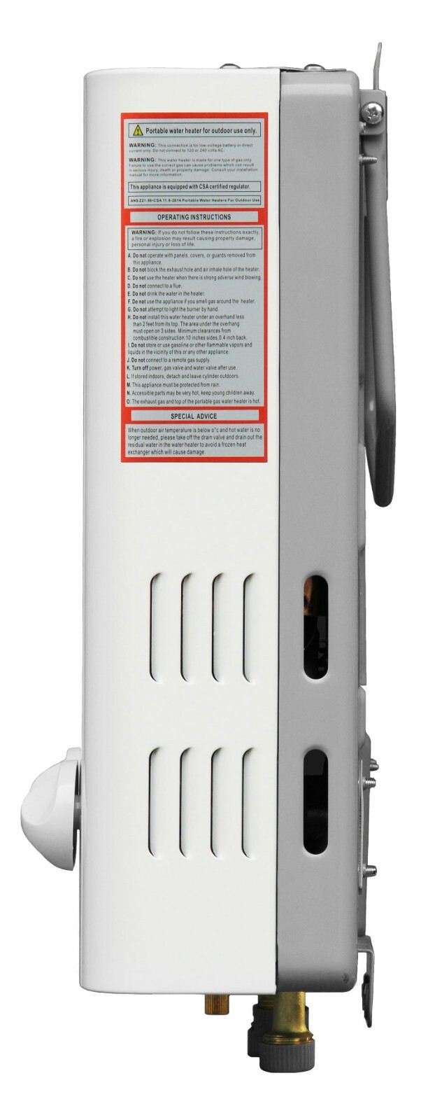 EZ Camp Champ Portable CSA Tankless Water Heater! w/ Propane Regulator! LPG INTL